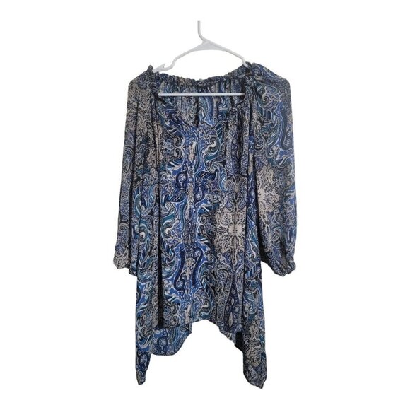 Sami & Jo Shirt Womens 1X Multicolor Pullover Blouse Boho Career Vacation - Picture 1 of 8